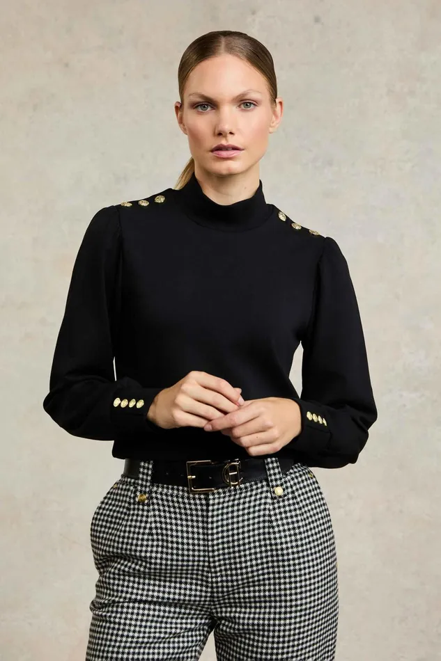 Holland Cooper Tops Women Kelso High Neck Black