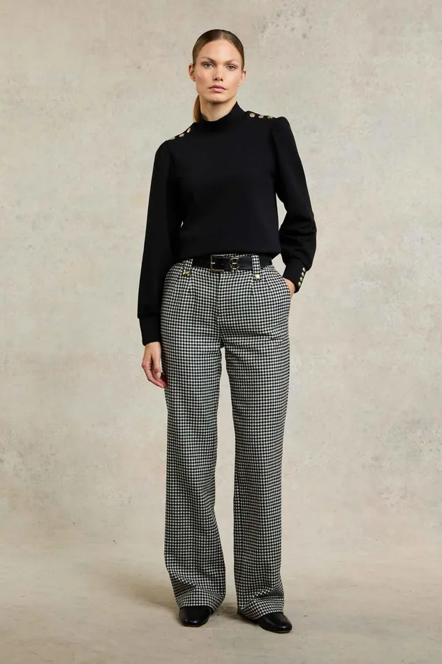 Holland Cooper Tops Women Kelso High Neck Black Holland Cooper Tops Women Kelso High Neck Black
