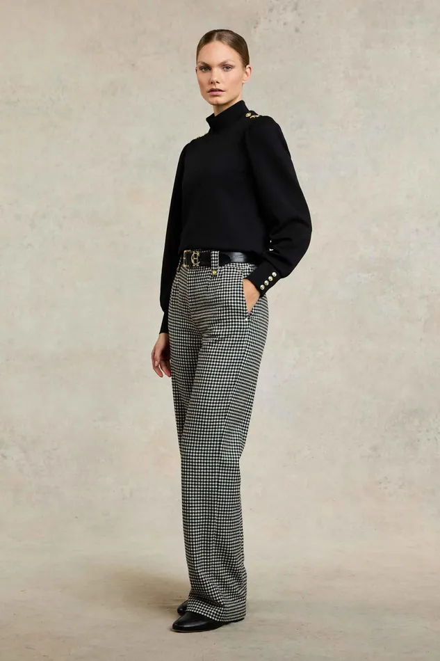 Holland Cooper Tops Women Kelso High Neck Black Holland Cooper Tops Women Kelso High Neck Black