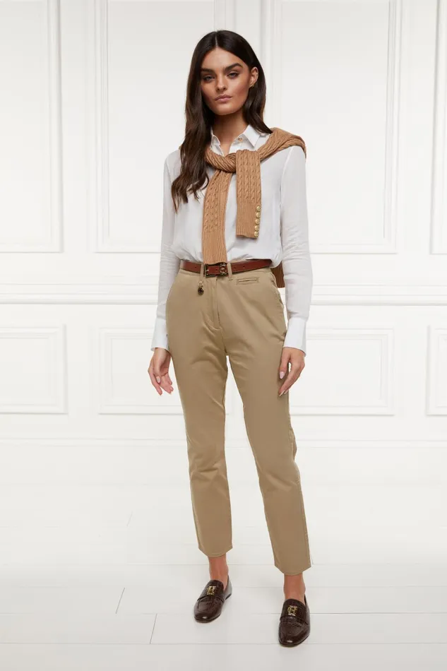 Holland Cooper Trousers Women Arnesby Chino Stone Holland Cooper Trousers Women Arnesby Chino Stone