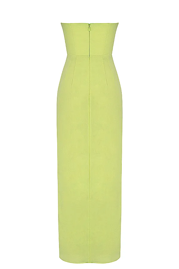 House Of CB AdrienneLime Strapless Gown 8211 SALE Lime Women Corset Dresses