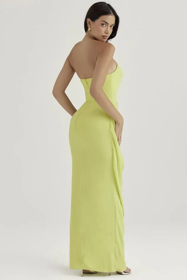 House Of CB AdrienneLime Strapless Gown 8211 SALE Lime Women Corset Dresses