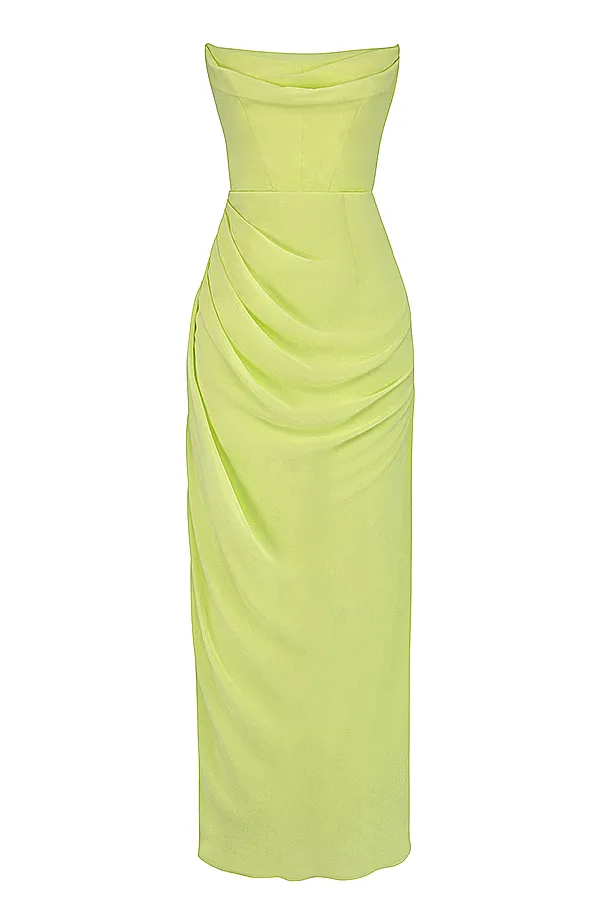 House Of CB AdrienneLime Strapless Gown 8211 SALE Lime Women Corset Dresses