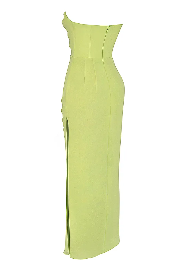 House Of CB AdrienneLime Strapless Gown 8211 SALE Lime Women Corset Dresses