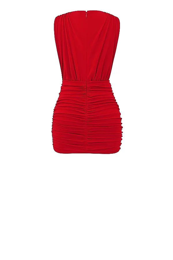 House Of CB AlizaCherry Gathered Mini Dress 8211 SALE Cherry Women Mini Dresses