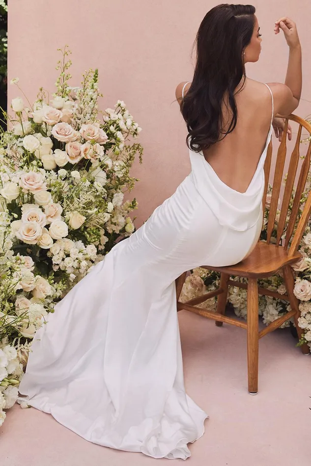 House Of CB AurelieIvory Draped Back Bridal Gown 8211 Limited Edition Ivory Women Maxi Dresses