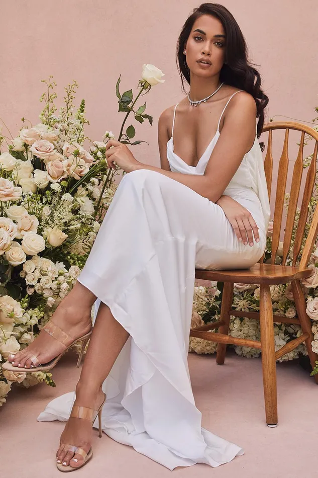 House Of CB AurelieIvory Draped Back Bridal Gown 8211 Limited Edition Ivory Women Maxi Dresses