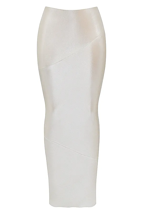 House Of CB ColetteShimmer Champagne Midi Skirt 8211 SALE Shimmer Women Skirts