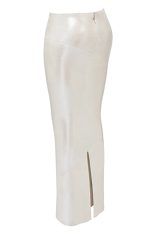House Of CB ColetteShimmer Champagne Midi Skirt 8211 SALE Shimmer Women Skirts