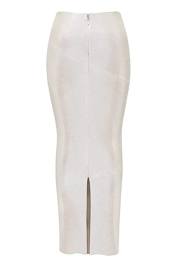 House Of CB ColetteShimmer Champagne Midi Skirt 8211 SALE Shimmer Women Skirts