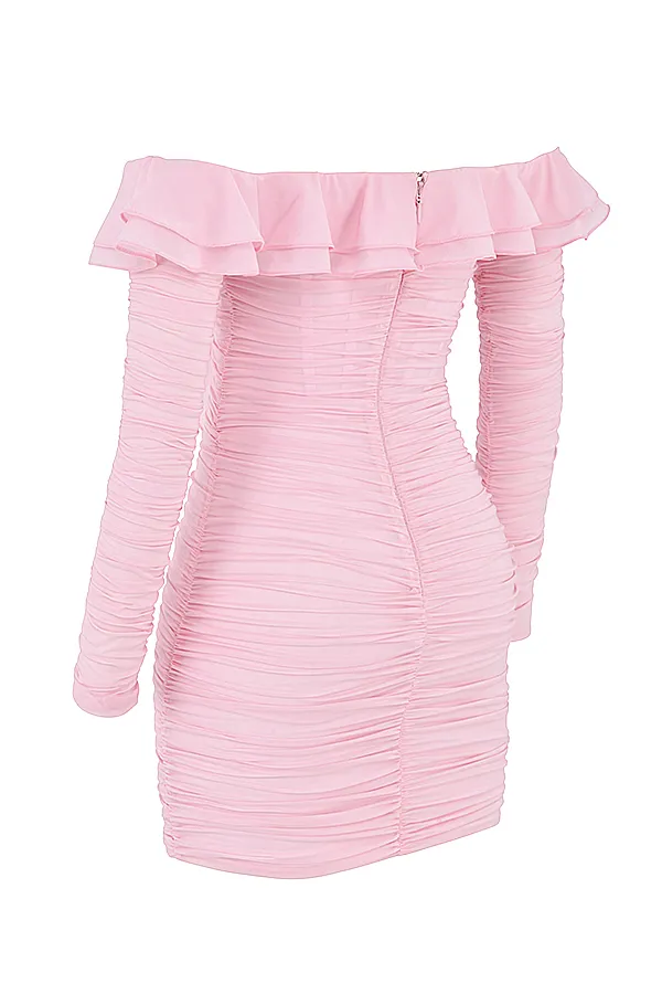 House Of CB ElizaReal Silk Fairy Pink Mini Dress 8211 SALE Real Women Bodycon Dresses
