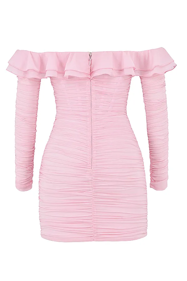 House Of CB ElizaReal Silk Fairy Pink Mini Dress 8211 SALE Real Women Bodycon Dresses