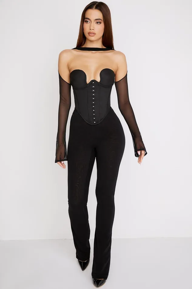 House Of CB ErinBlack Mesh Trousers Black Women Trousers