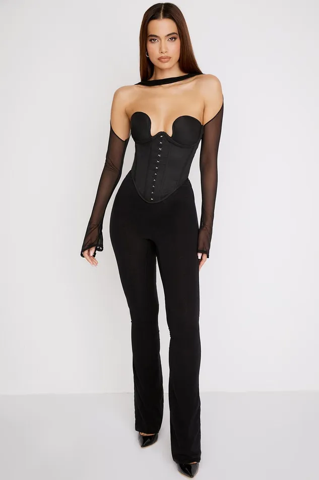House Of CB ErinBlack Mesh Trousers Black Women Trousers
