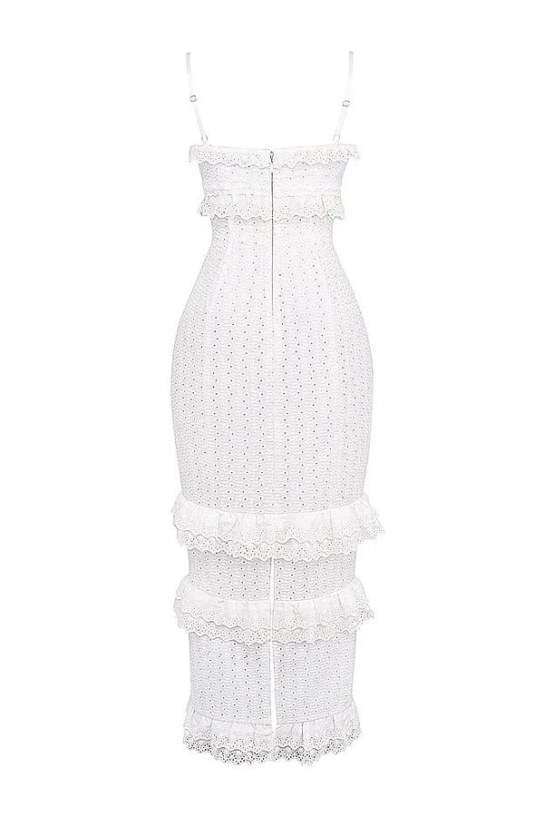 House Of CB EveWhite Broderie Maxi Dress White Women Corset Dresses