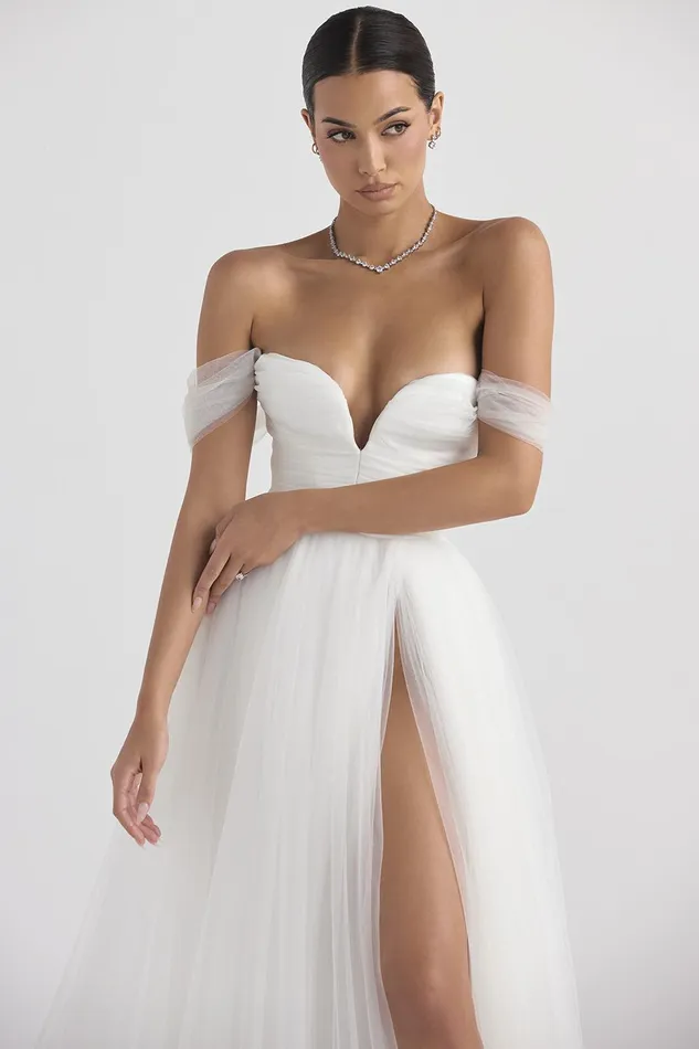 House Of CB FairytaleWhite Tulle Bridal Gown White Women Maxi Dresses