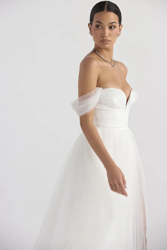 House Of CB FairytaleWhite Tulle Bridal Gown White Women Maxi Dresses