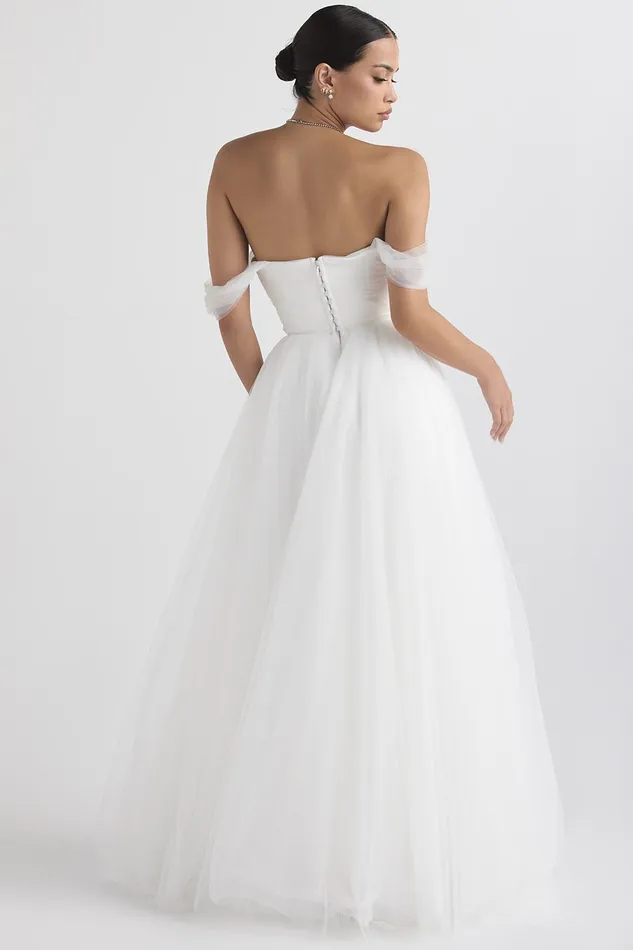 House Of CB FairytaleWhite Tulle Bridal Gown White Women Maxi Dresses