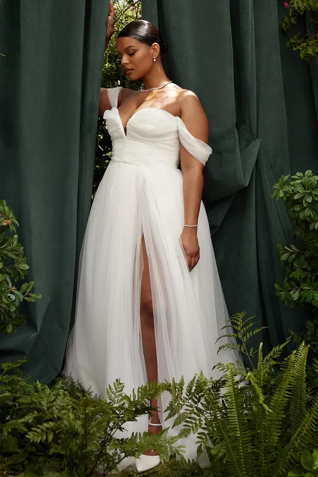 House Of CB FairytaleWhite Tulle Bridal Gown White Women Maxi Dresses
