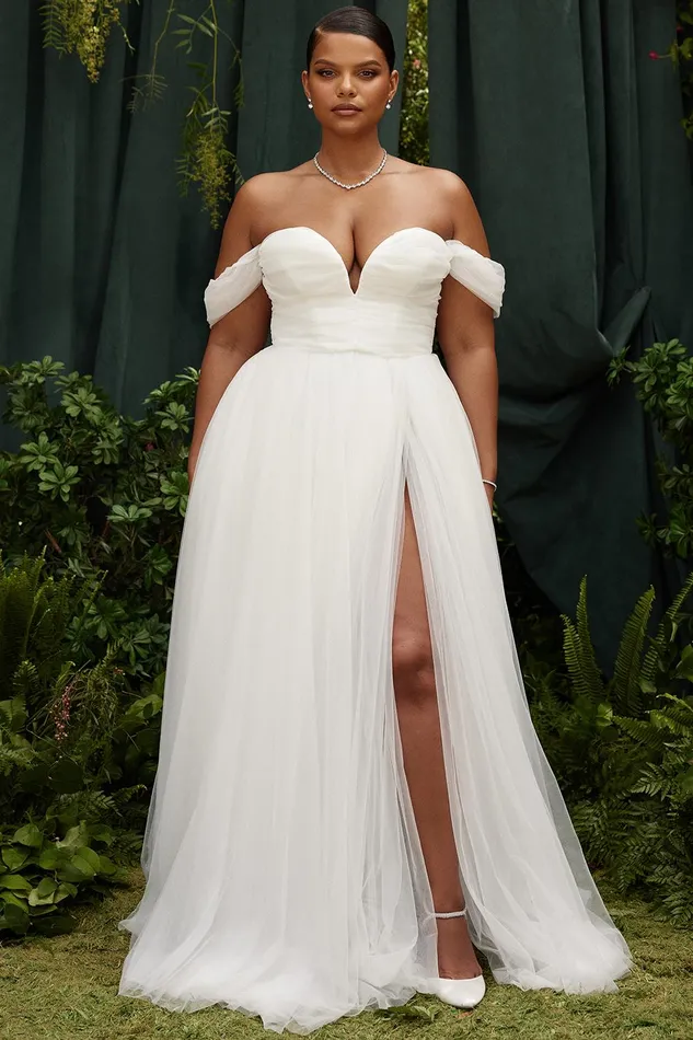House Of CB FairytaleWhite Tulle Bridal Gown White Women Maxi Dresses