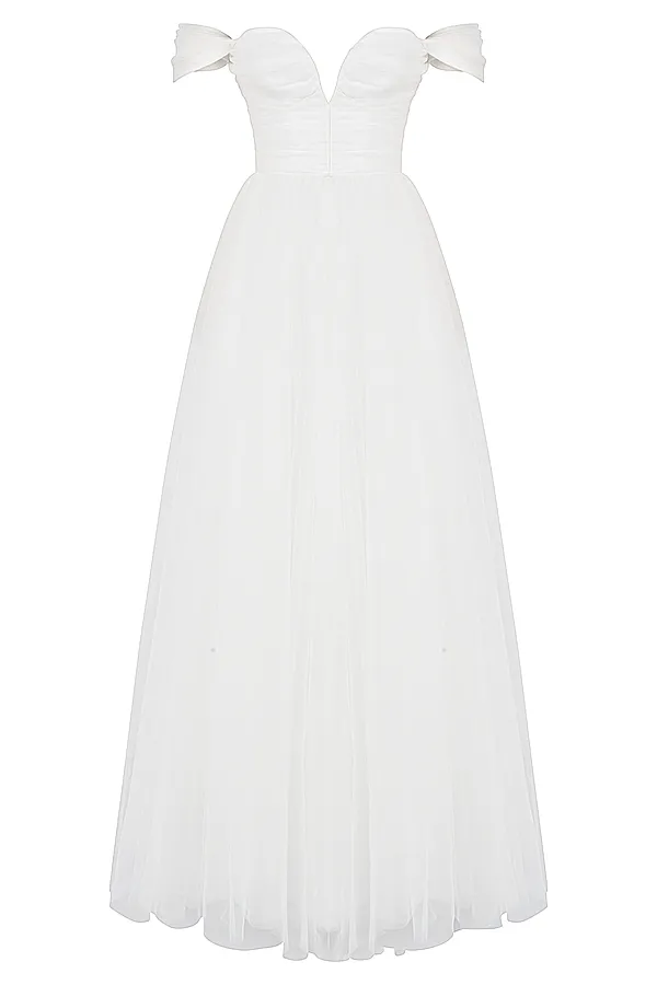 House Of CB FairytaleWhite Tulle Bridal Gown White Women Maxi Dresses