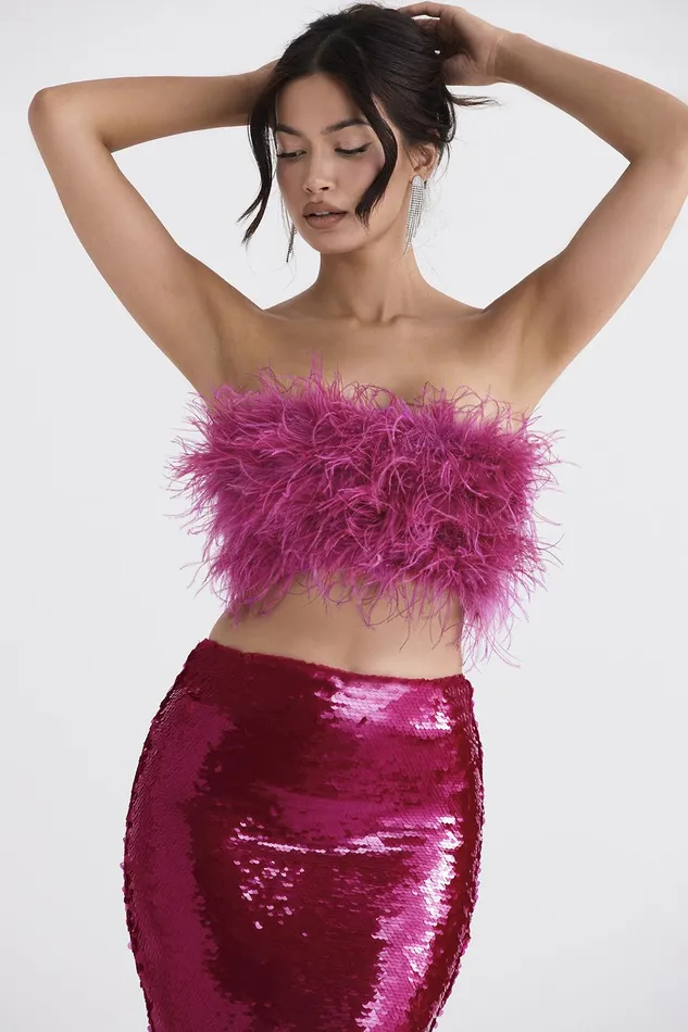 House Of CB FenellaHot Pink Trimmed Bandeau 8211 SALE Hot Women Tops