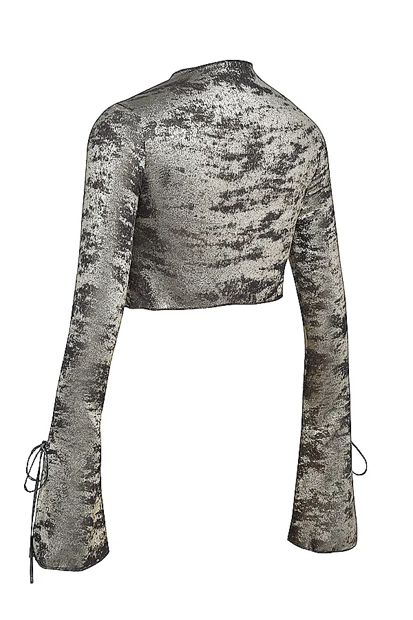 House Of CB GiuliaPewter Shimmer Velvet Satin Top 8211 SALE Pewter Women Tops