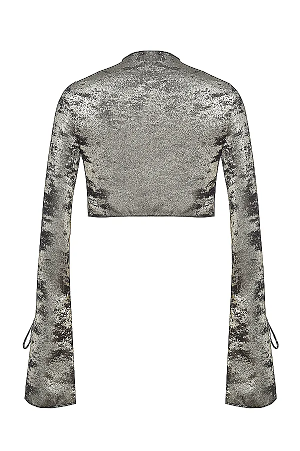 House Of CB GiuliaPewter Shimmer Velvet Satin Top 8211 SALE Pewter Women Tops