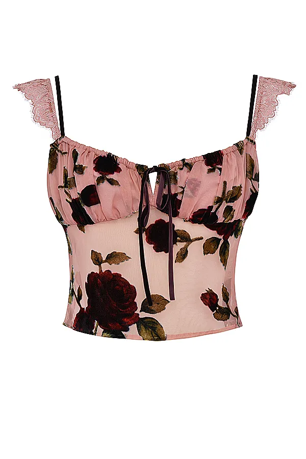 House Of CB GracielaDusty Pink Devore Top 8211 SALE Dusty Women Tops