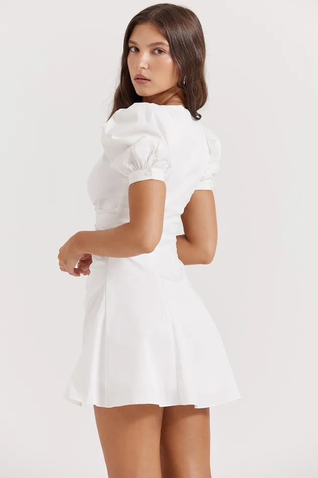 House Of CB HamedaWhite Puff Sleeve Mini Dress 8211 SALE White Women Mini Dresses