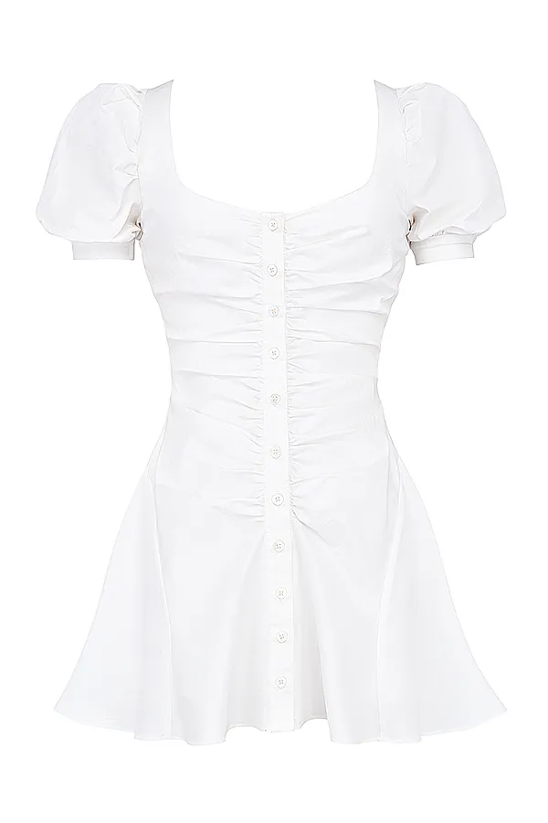 House Of CB HamedaWhite Puff Sleeve Mini Dress 8211 SALE White Women Mini Dresses