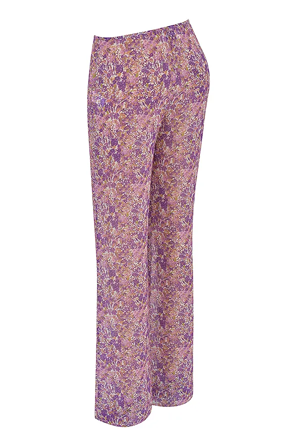House Of CB KealaViolet Floral Cutout Trousers Violet Women Trousers