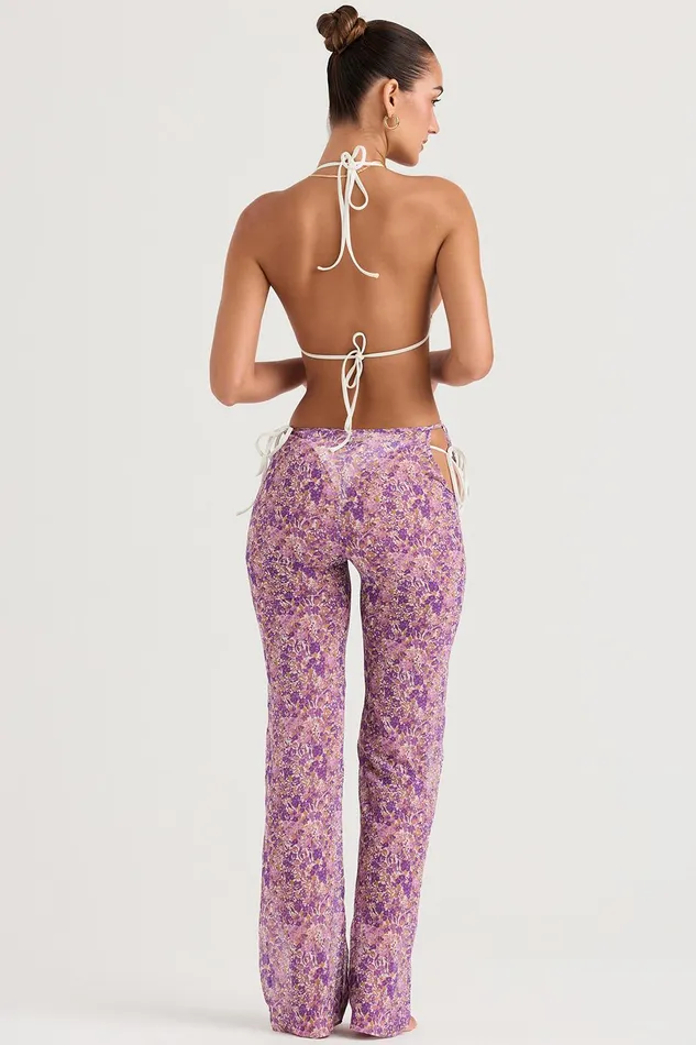 House Of CB KealaViolet Floral Cutout Trousers Violet Women Trousers