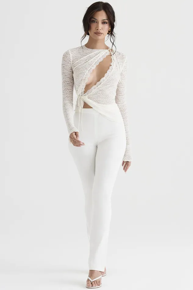 House Of CB LaurelIvory High Waisted Trousers 8211 SALE Ivory Women Trousers