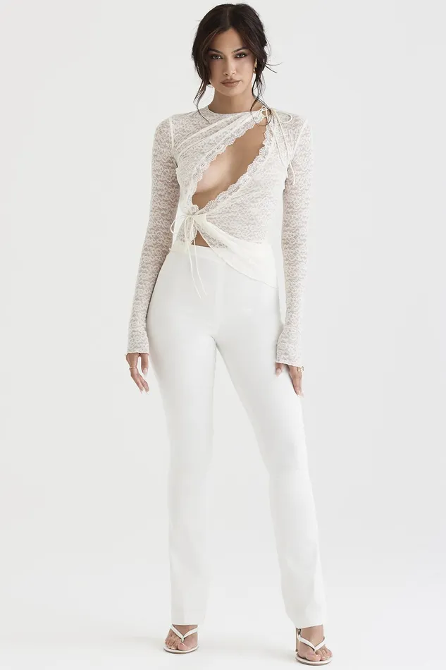 House Of CB LaurelIvory High Waisted Trousers 8211 SALE Ivory Women Trousers
