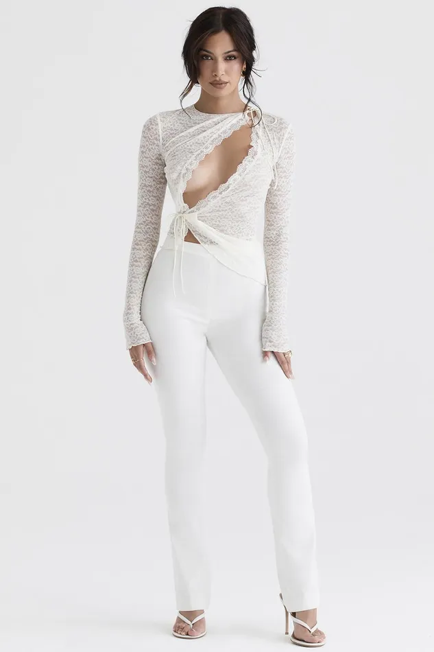 House Of CB LaurelIvory High Waisted Trousers 8211 SALE Ivory Women Trousers