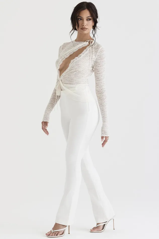House Of CB LaurelIvory High Waisted Trousers 8211 SALE Ivory Women Trousers