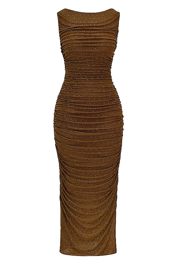 House Of CB LaurieCoffee Crystallised Maxi Dress Coffee Women Maxi Dresses