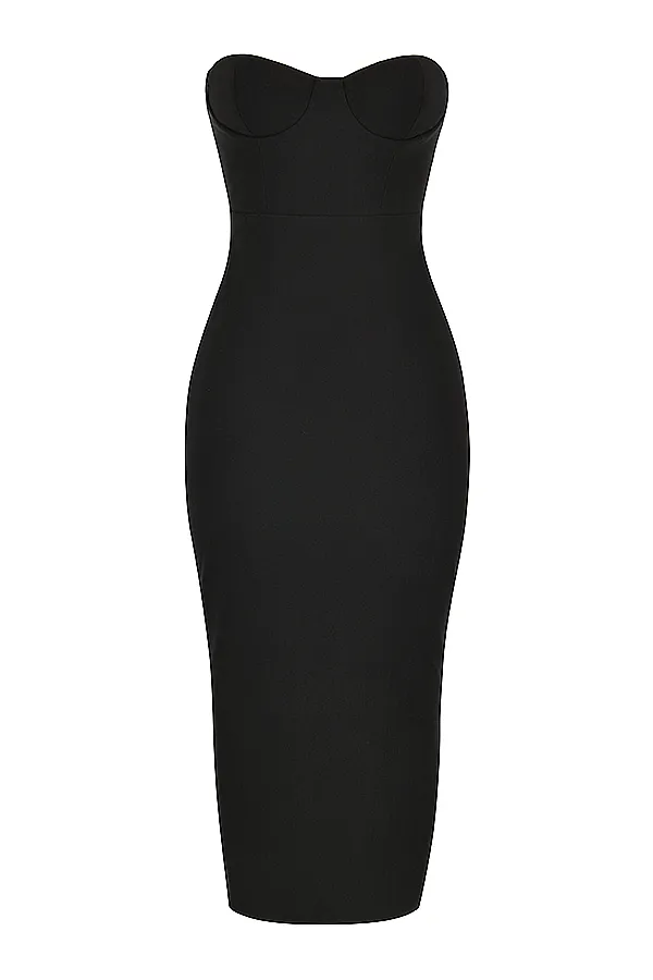 House Of CB LuciaBlack Strapless Corset Maxi Dress 8211 SALE Black Women Bodycon Dresses