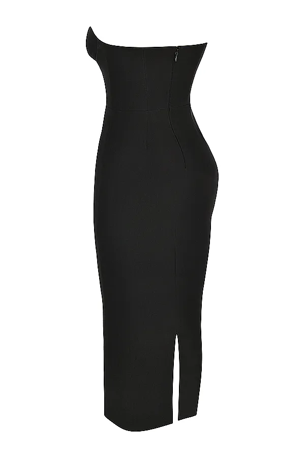 House Of CB LuciaBlack Strapless Corset Maxi Dress 8211 SALE Black Women Bodycon Dresses
