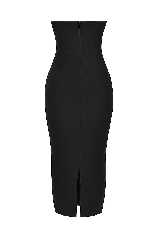House Of CB LuciaBlack Strapless Corset Maxi Dress 8211 SALE Black Women Bodycon Dresses