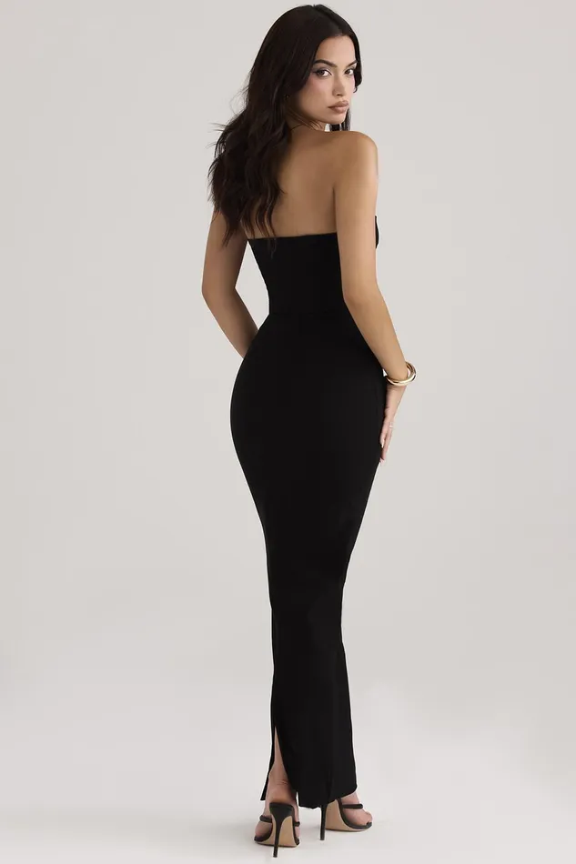 House Of CB LuciaBlack Strapless Corset Maxi Dress 8211 SALE Black Women Bodycon Dresses