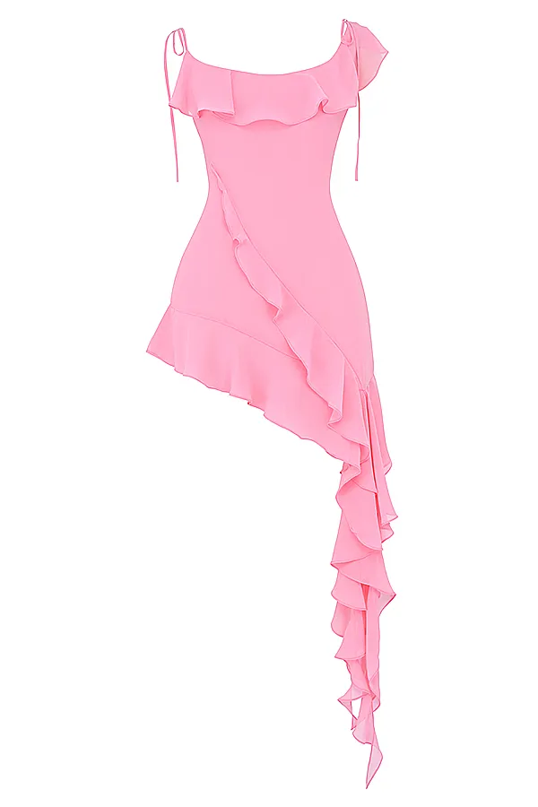 House Of CB MarciaFrench Pink Ruffle Mini Dress French Women Mini Dresses