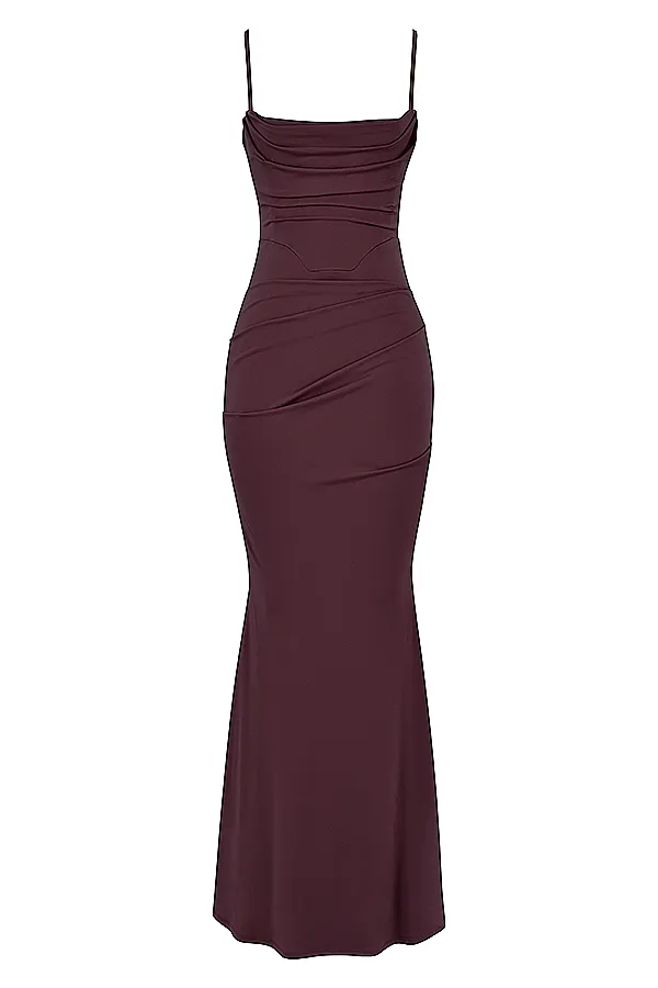 House Of CB MilenaDark Cherry Corset Maxi Dress Dark Women Corset Dresses