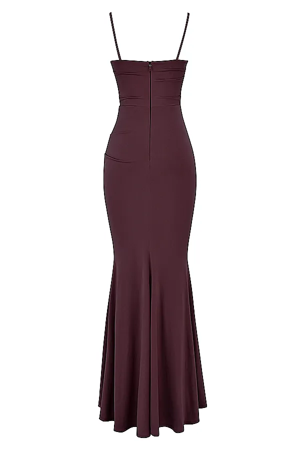 House Of CB MilenaDark Cherry Corset Maxi Dress Dark Women Corset Dresses
