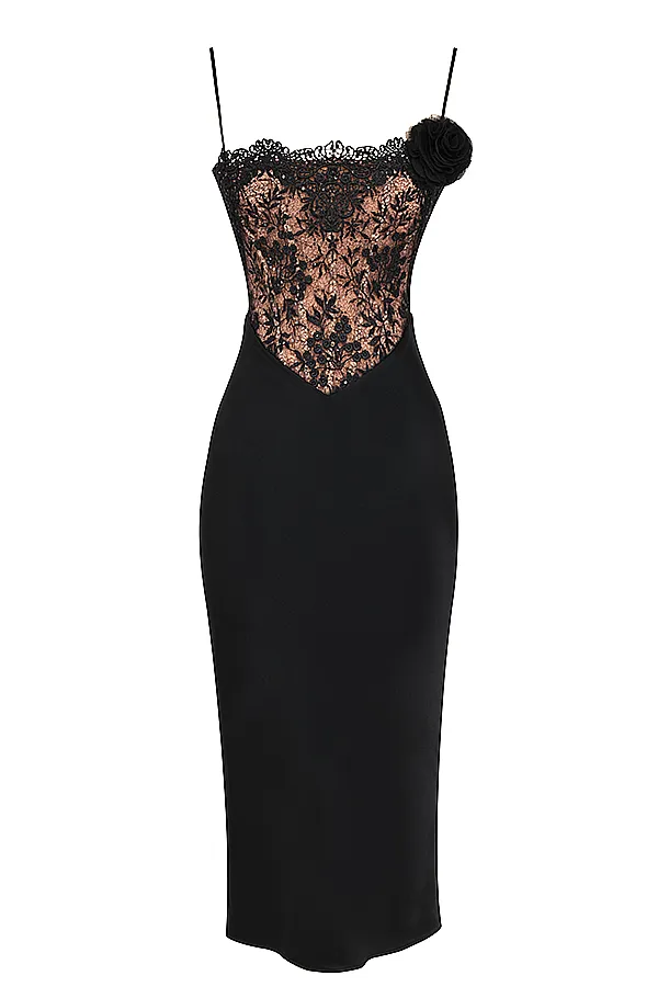 House Of CB NikitaBlack Satin And Lace Corset Dress 8211 SALE Black Women Corset Dresses