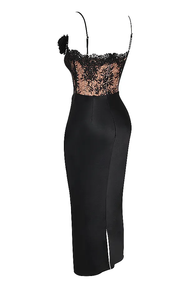 House Of CB NikitaBlack Satin And Lace Corset Dress 8211 SALE Black Women Corset Dresses