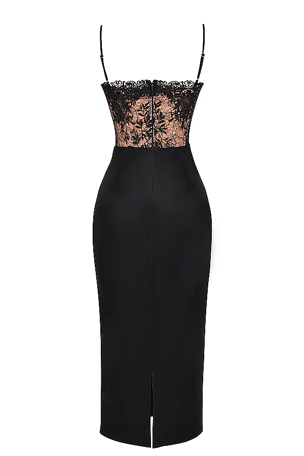 House Of CB NikitaBlack Satin And Lace Corset Dress 8211 SALE Black Women Corset Dresses