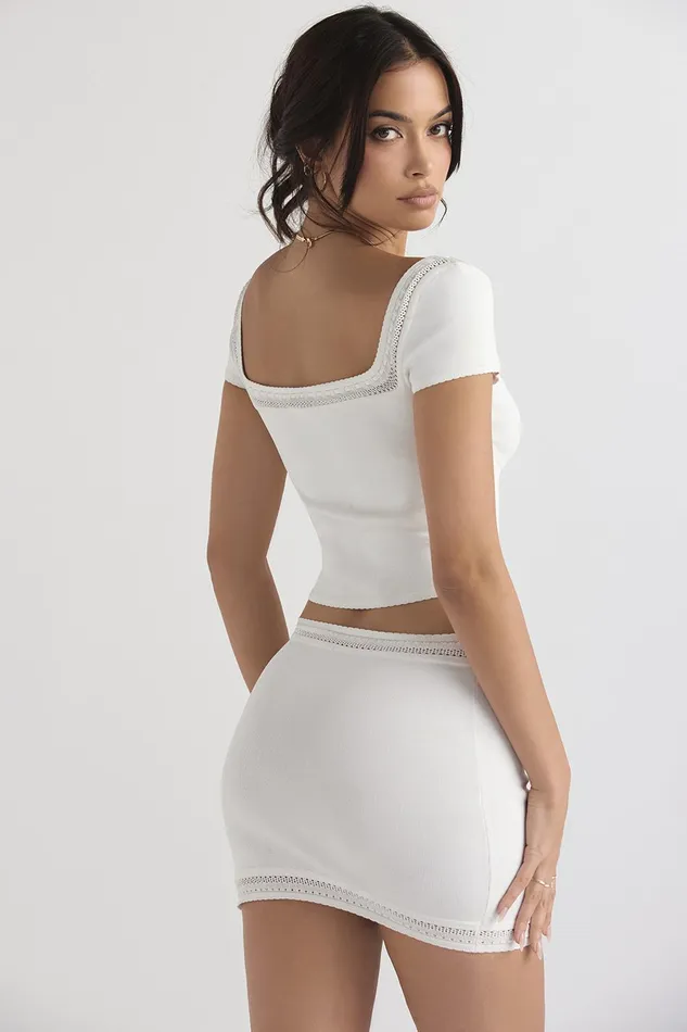 House Of CB NolaIvory Dainty Rib Knit Top 8211 SALE Ivory Women Tops