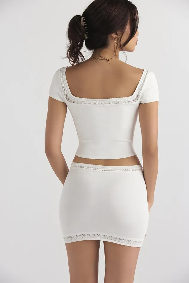 House Of CB NolaIvory Dainty Rib Knit Top 8211 SALE Ivory Women Tops